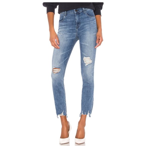 J Brand Alana High Rise Crop Skinny - Size 24 - Color: Fix Up Destruct